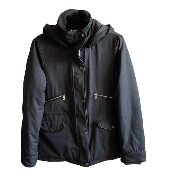 Zara ~ trf outerwear ~ Women’s Black Puffer Jacket ~ Fur Trimmed Hood ~ size Sm - Picture 6 of 16